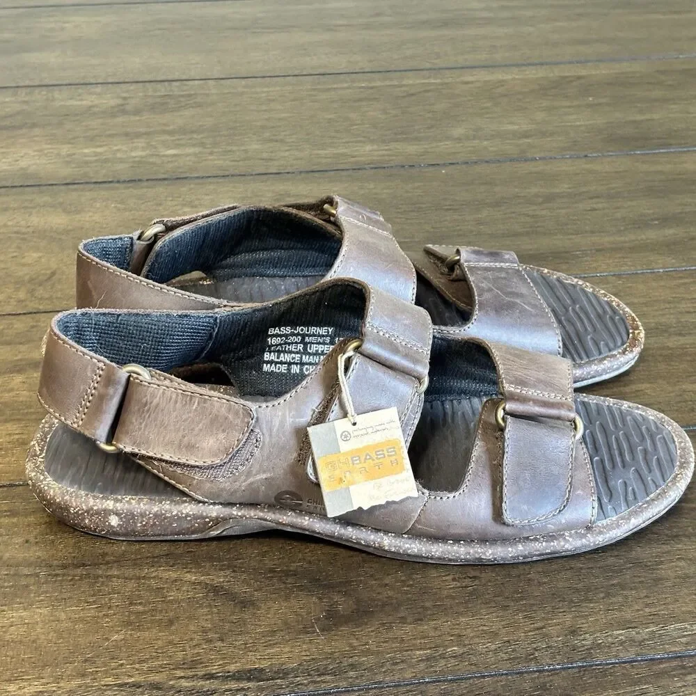 GH Bass Earth Leather Fisherman Sandals Journey Mens size 12 NEW!